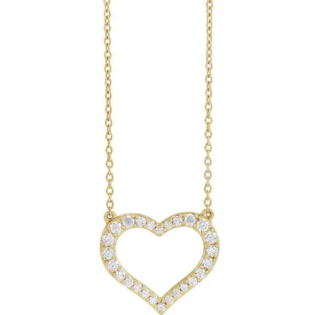 Open Diamond Heart Necklace