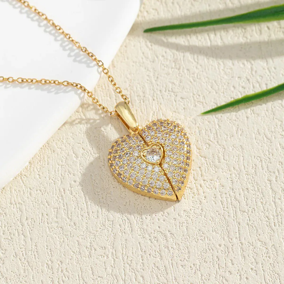 Openable Heart Crystal Personalized Necklace