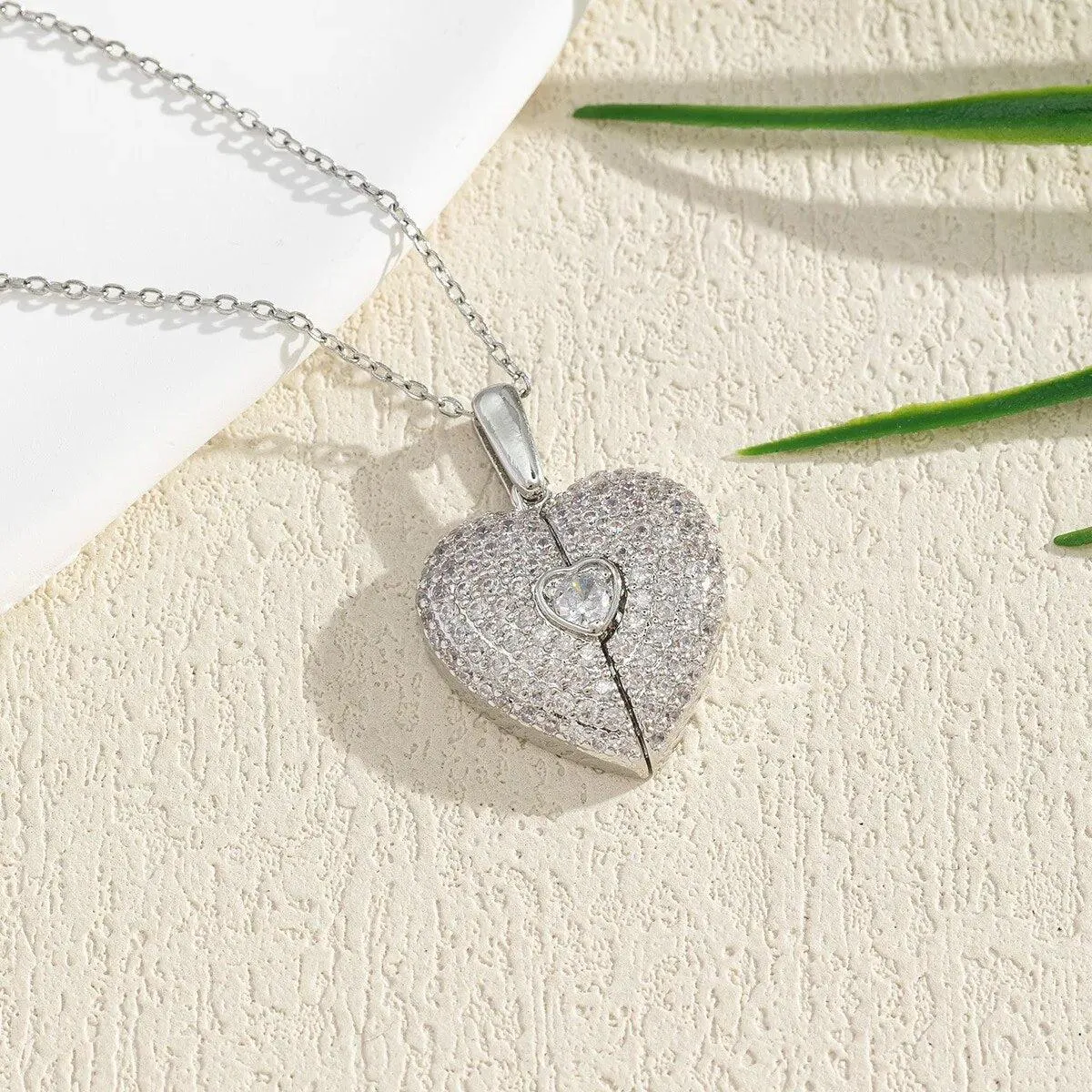 Openable Heart Crystal Personalized Necklace