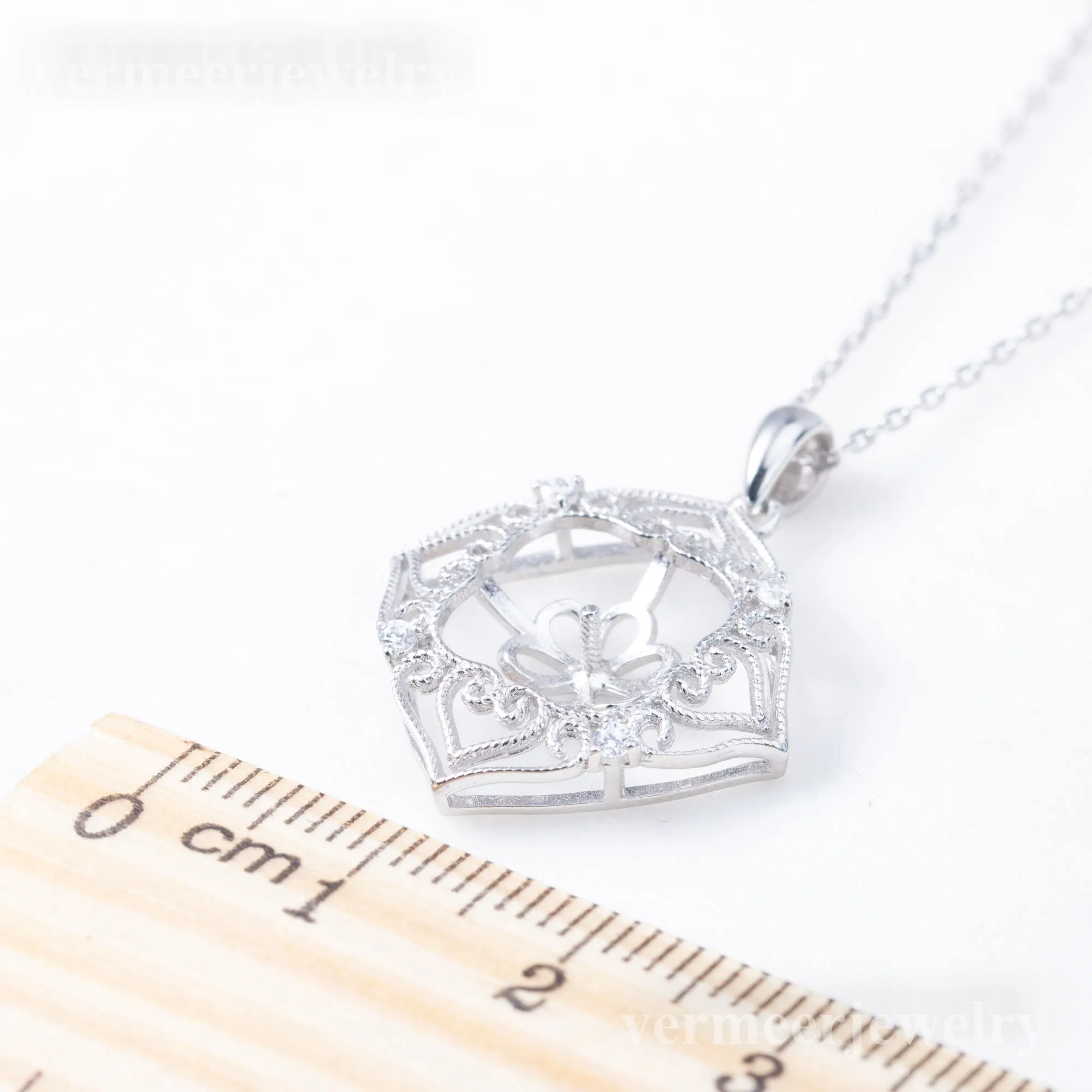 P010988 DIY 6-8mm Natural Freshwater pearl pendant accessory 925 sterling silver engagement jewelry necklace for women