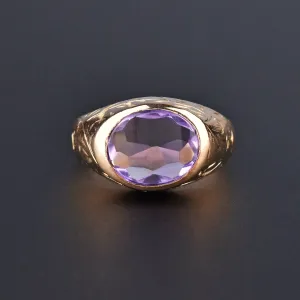 Pale Amethyst Smooth Top East to West Gold Ring