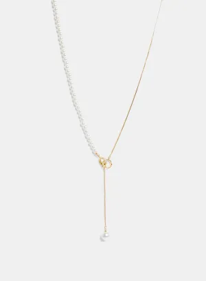 Pearl Detail Snake Chain Necklace