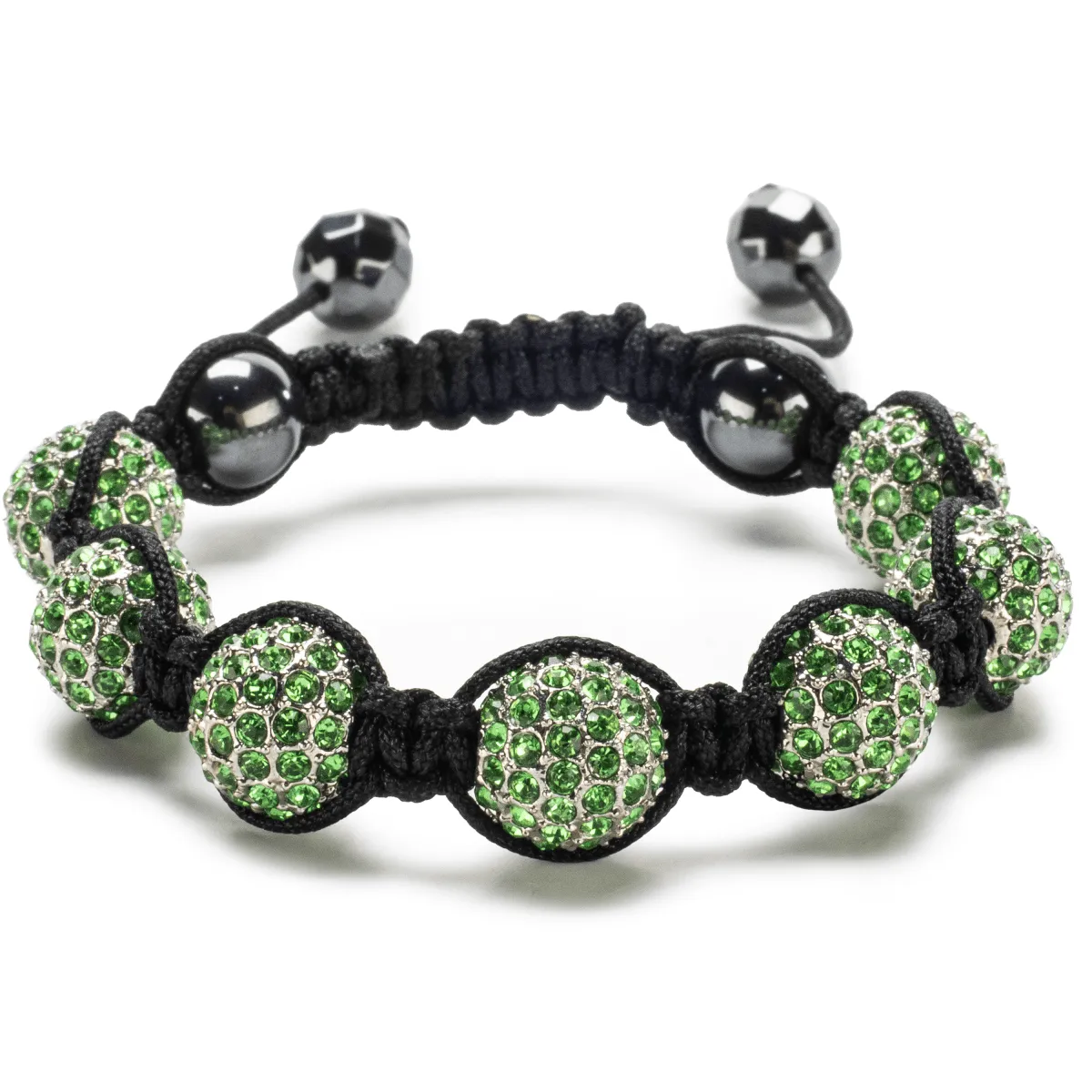 Peridot Crystal Shamballa Bracelet