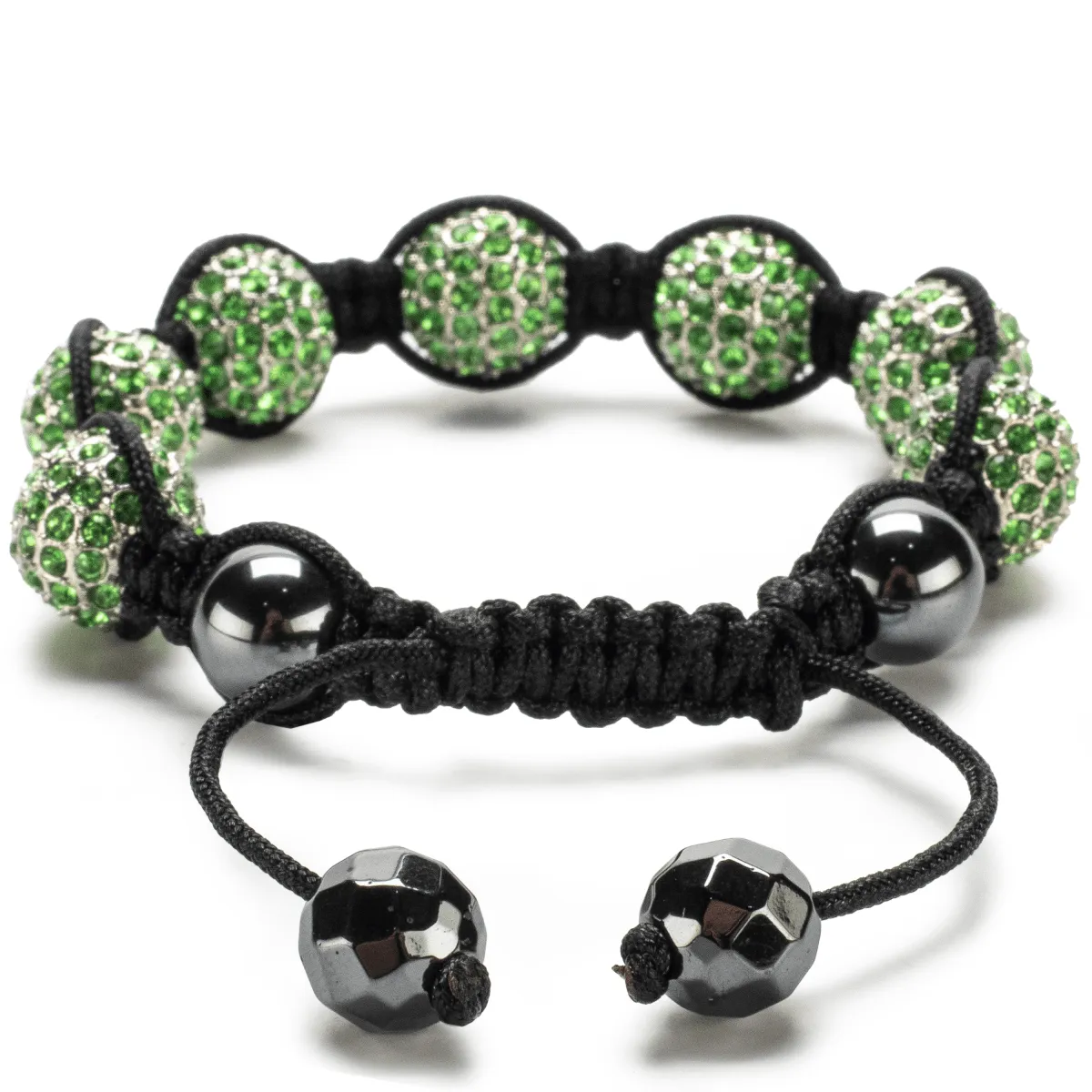 Peridot Crystal Shamballa Bracelet