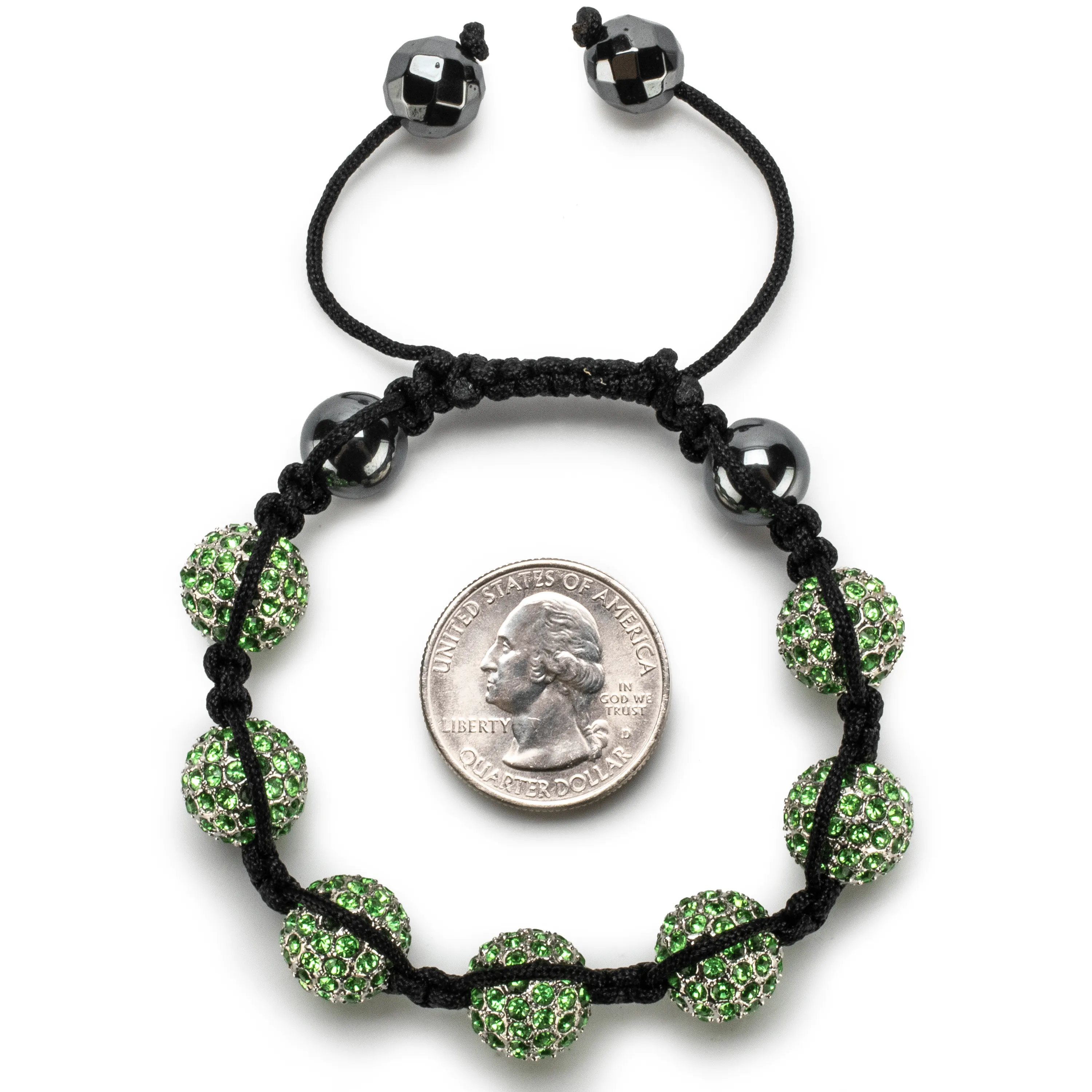 Peridot Crystal Shamballa Bracelet