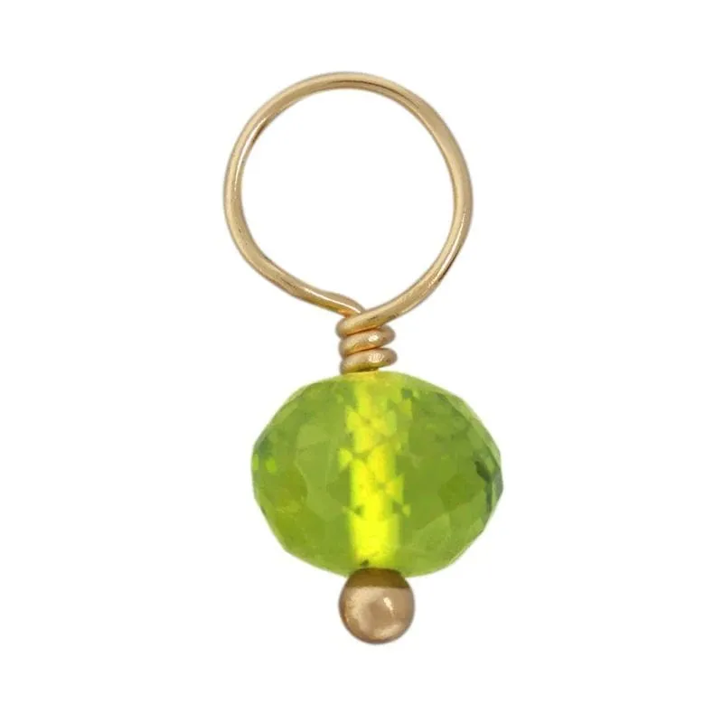 Peridot Faceted Rondelle Gemstone Charm