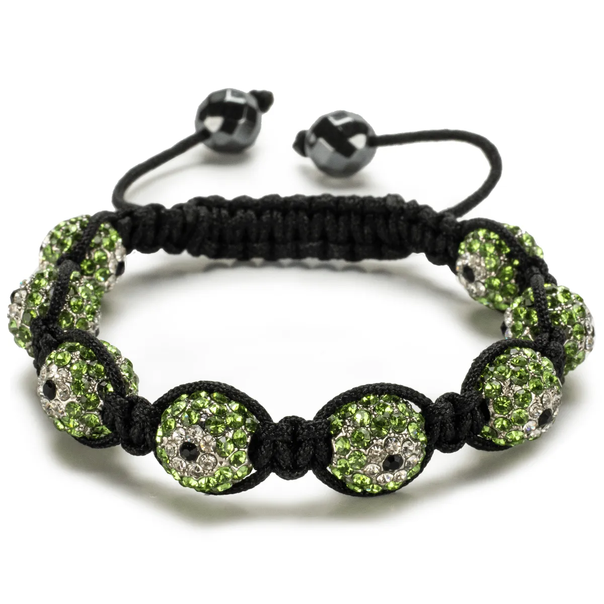 Peridot Green Shamballa Evil Eye Crystal Bracelet