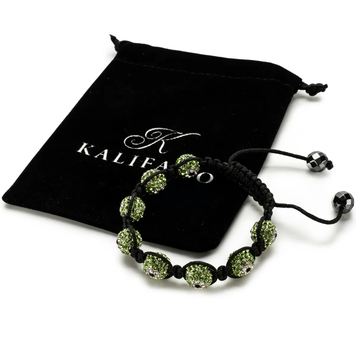 Peridot Green Shamballa Evil Eye Crystal Bracelet