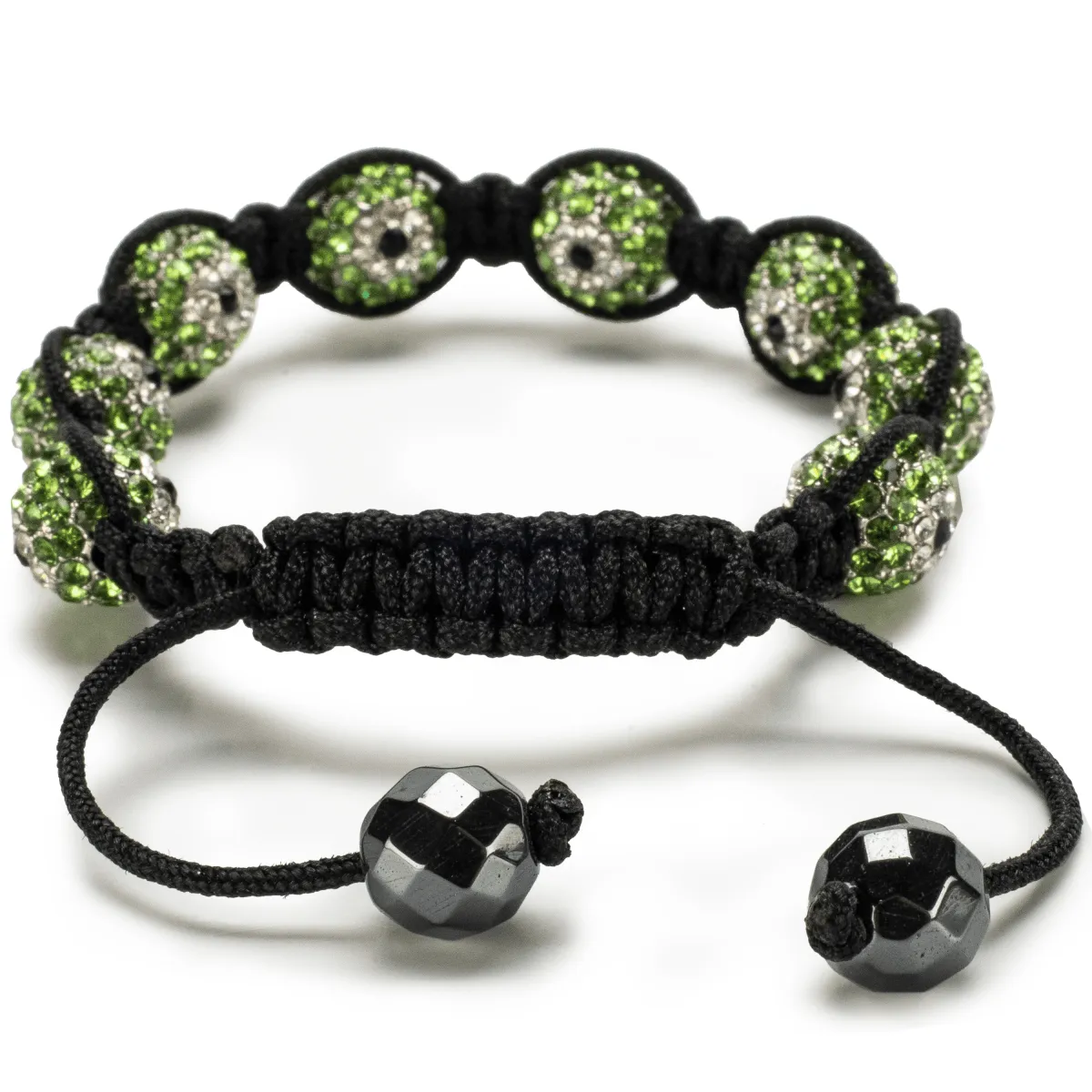 Peridot Green Shamballa Evil Eye Crystal Bracelet