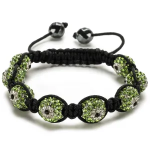 Peridot Green Shamballa Evil Eye Crystal Bracelet