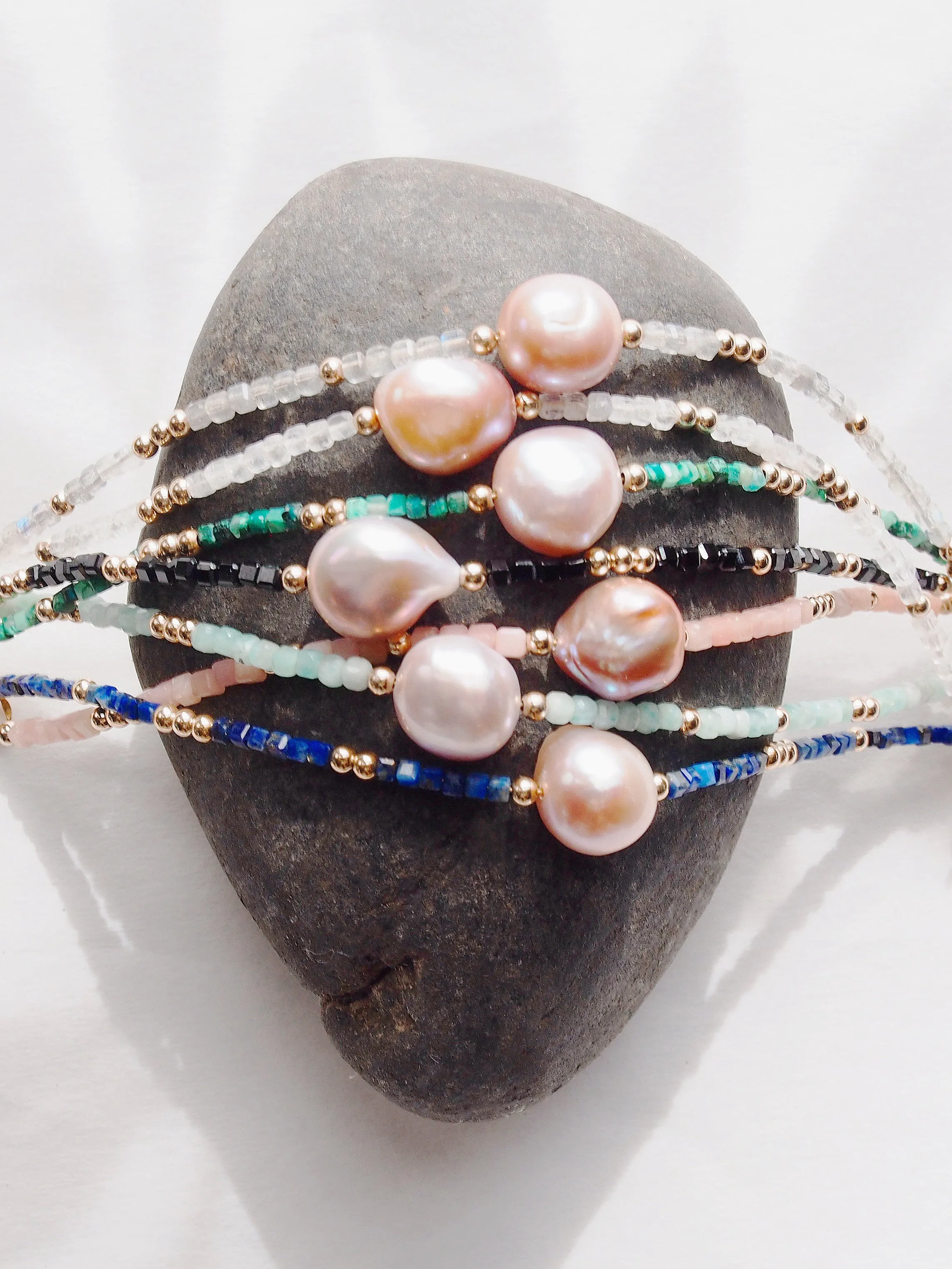 Pink Pearl and Gemstone Bracelet -  Akala