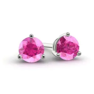 Pink Sapphire Stud Earrings