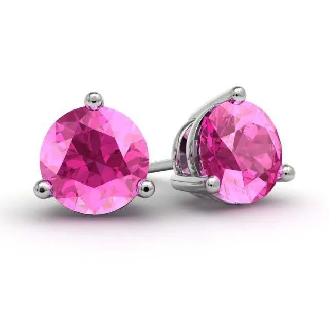 Pink Sapphire Stud Earrings