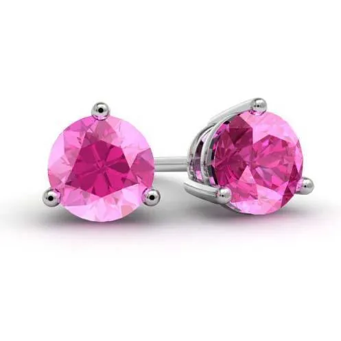 Pink Sapphire Stud Earrings