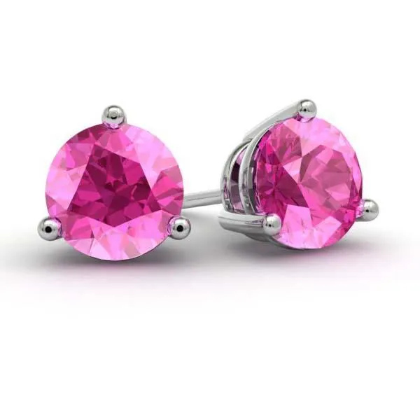 Pink Sapphire Stud Earrings