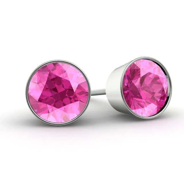 Pink Sapphire Stud Earrings