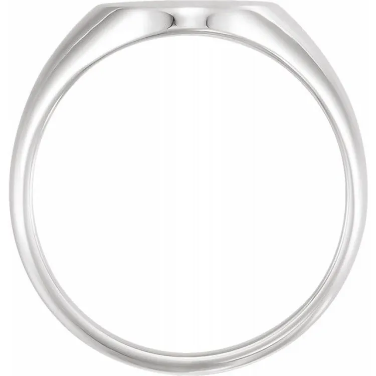 Platinum Oval Signet Ring