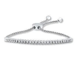 Pre-Owned Kay 1/15 ct Diamond Bolo Bracelet in Sterling Silver