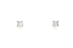 Princess Cut Diamond Stud Earrings, 0.25tw