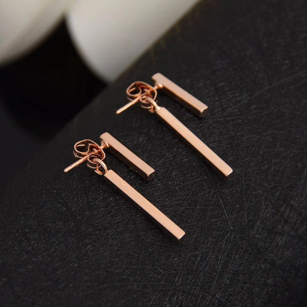 Punk Style Minimalist T Bar Stud Earrings