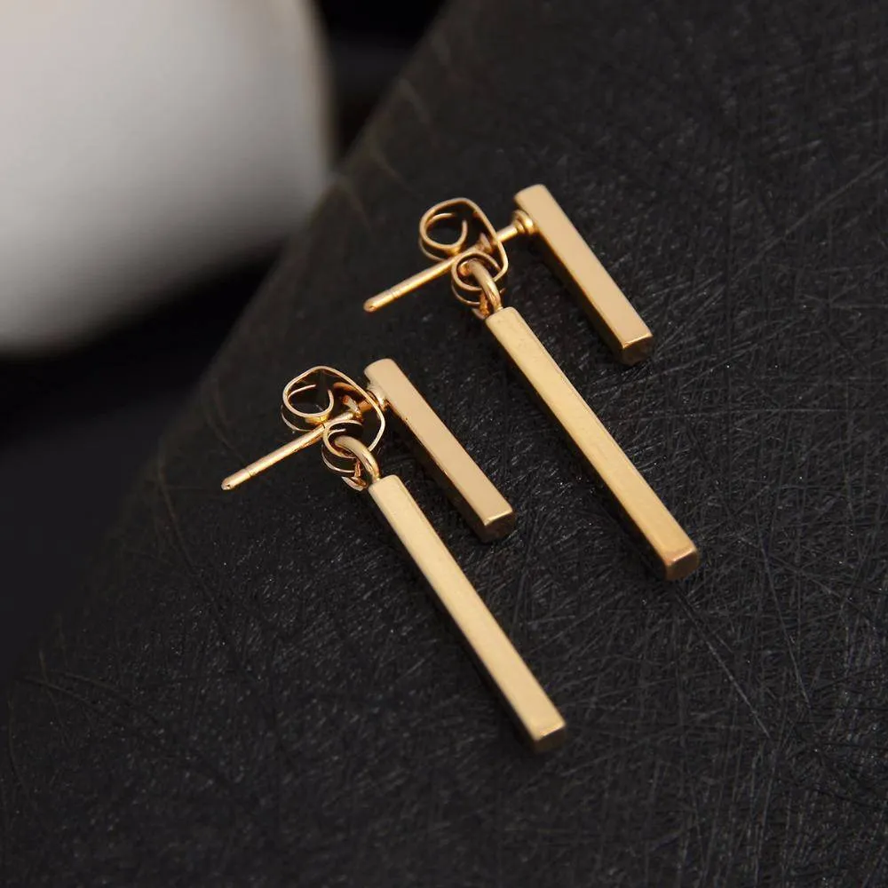 Punk Style Minimalist T Bar Stud Earrings