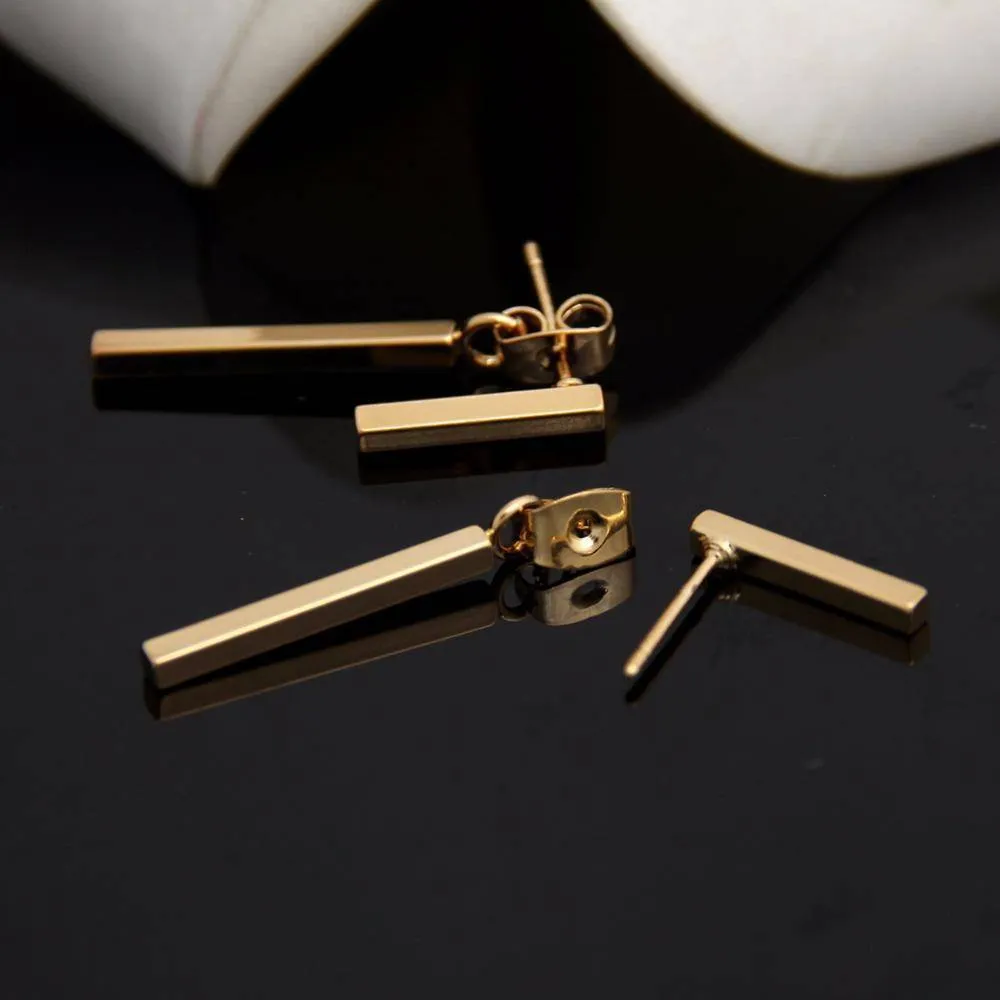 Punk Style Minimalist T Bar Stud Earrings