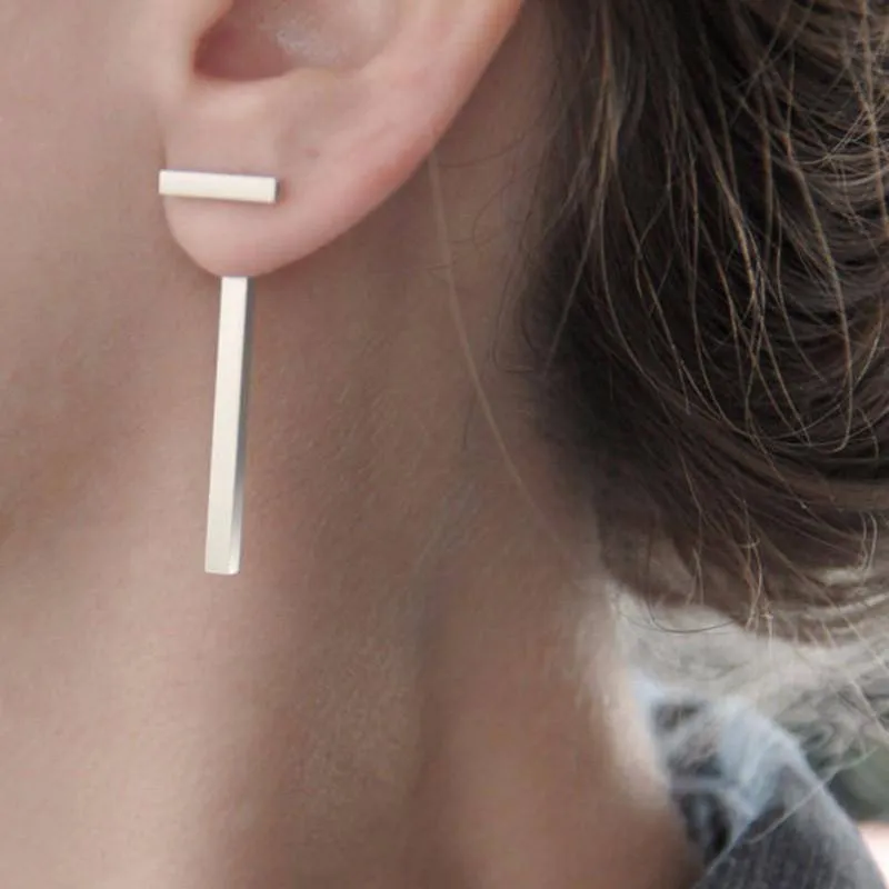 Punk Style Minimalist T Bar Stud Earrings