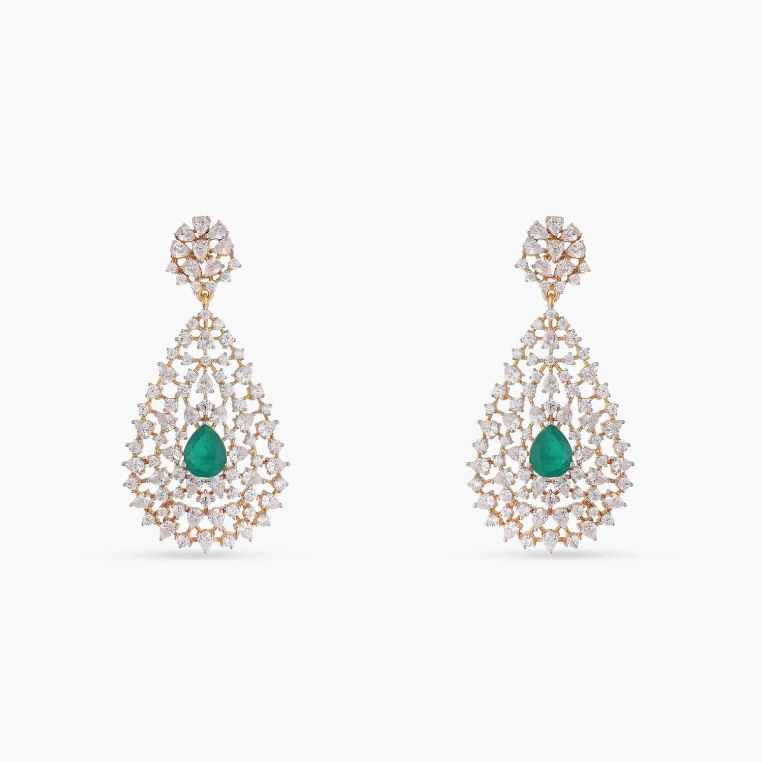 Rasika Dazzling Silver CZ Earrings