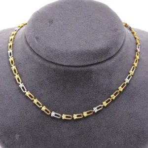 Real Gold GZTF 2 Color Hardware Solid Chain Necklace YW-4566 (40 C.M) CH1254