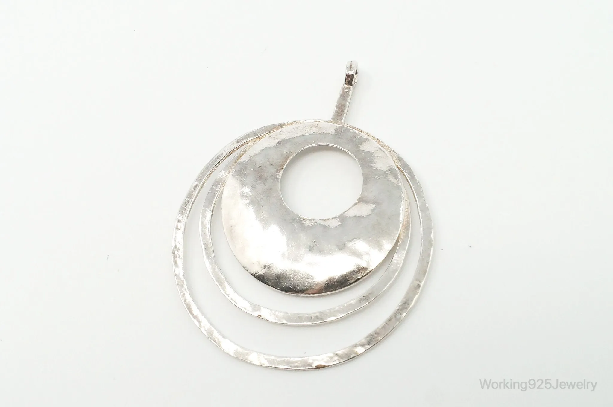 Retired Silpada Hammered Rings Sterling Silver Necklace Pendant