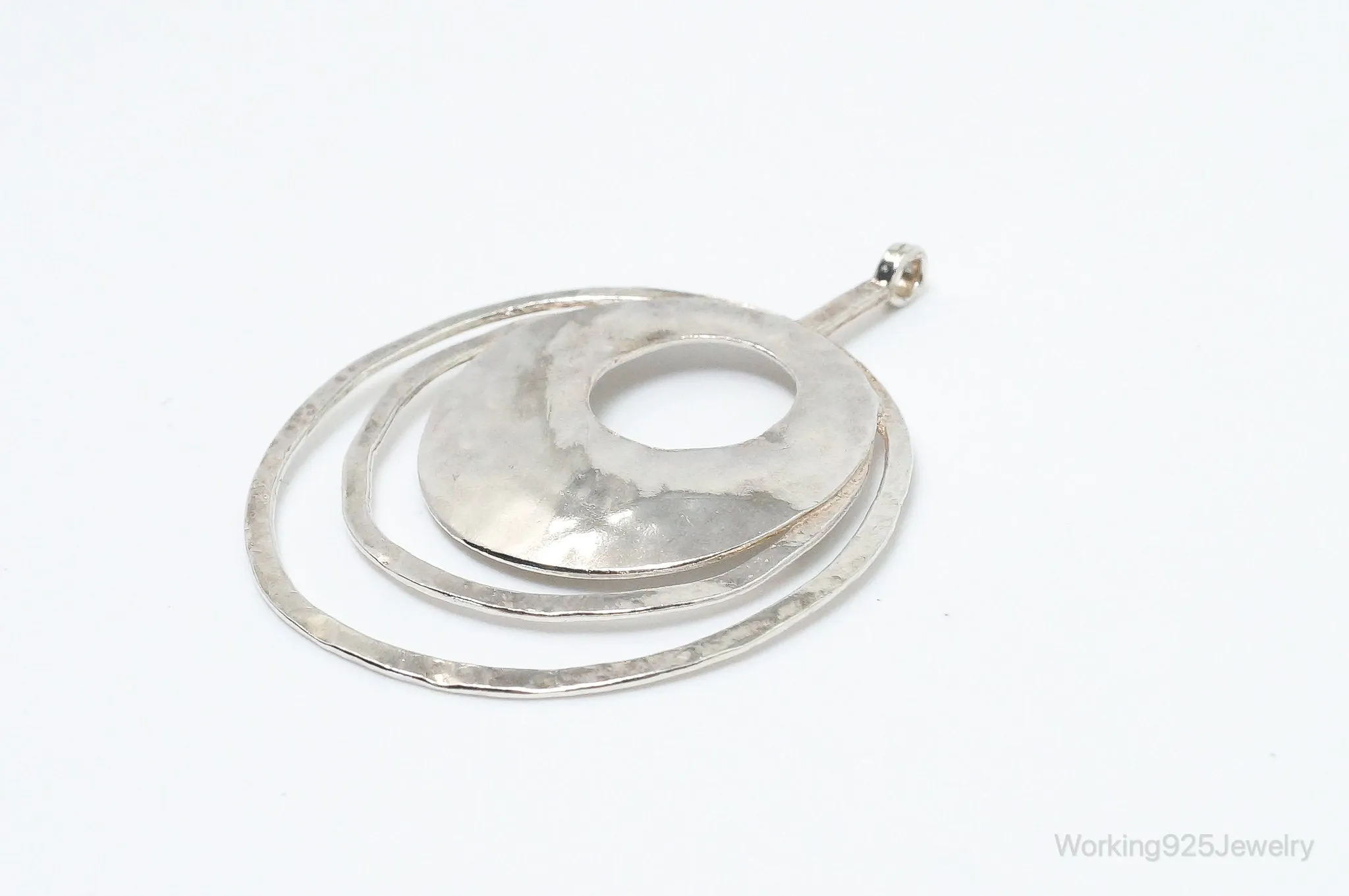 Retired Silpada Hammered Rings Sterling Silver Necklace Pendant