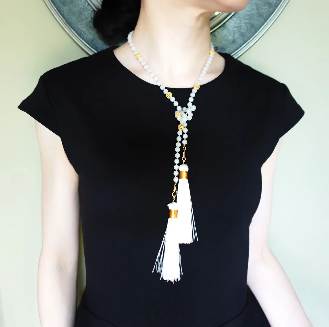 Return to Origin 6mm Moonstone Lariat Necklace Set