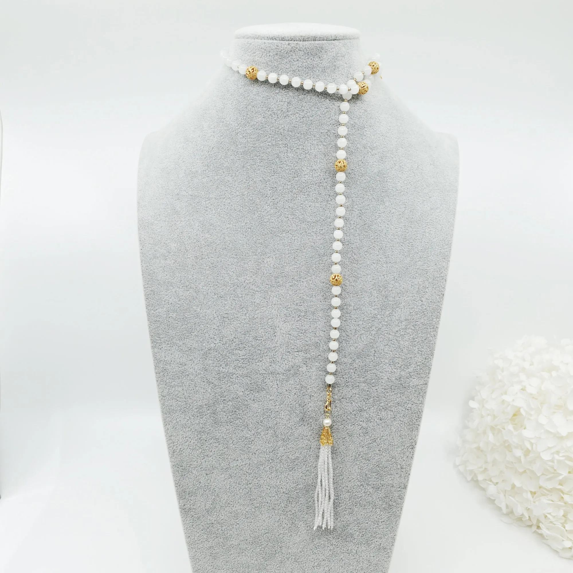 Return to Origin 6mm Moonstone Lariat Necklace Set