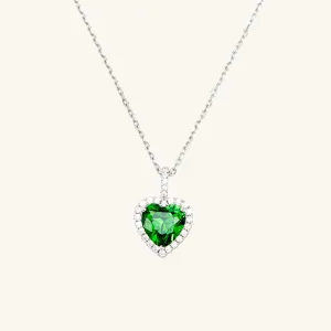 Romantic Green Heart Pendant Necklace