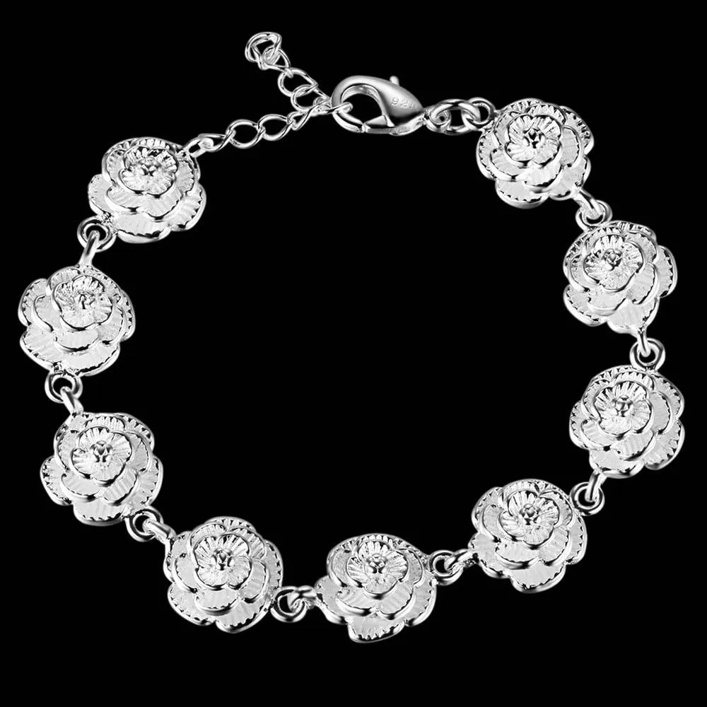 Rose Flower Chain Bracelet