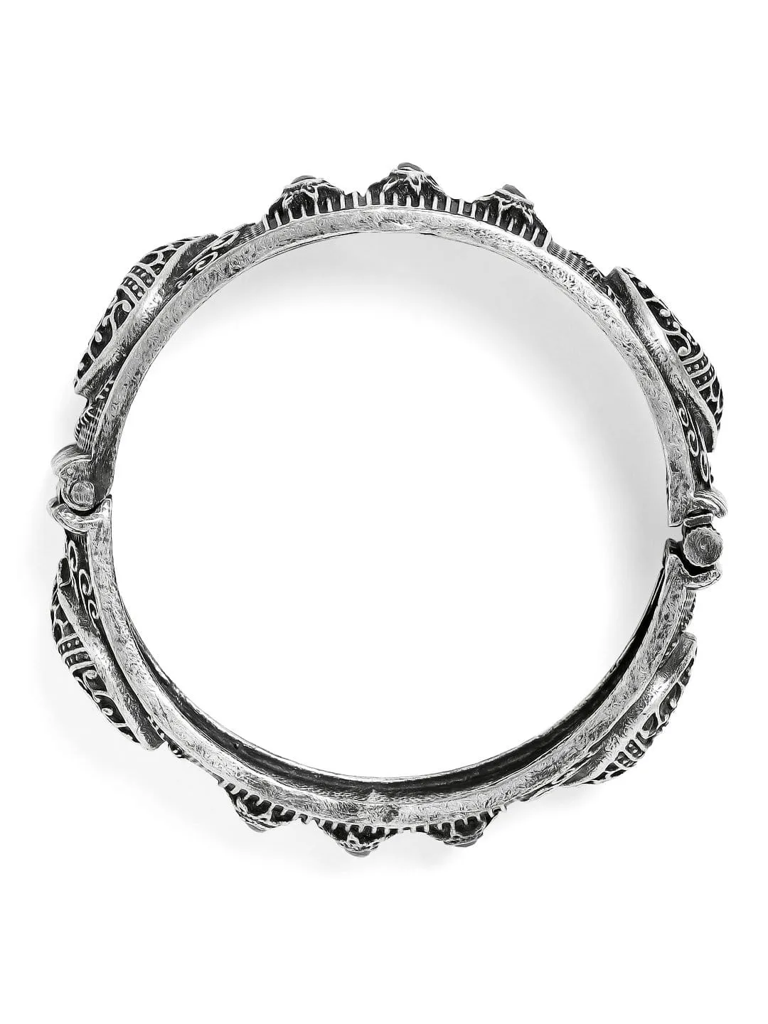 Rubans Oxidised Filigree Silver Plated Handcrafted Peacock Bracelet