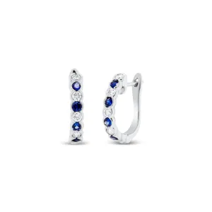 Sapphire & Diamond Hoop Earrings