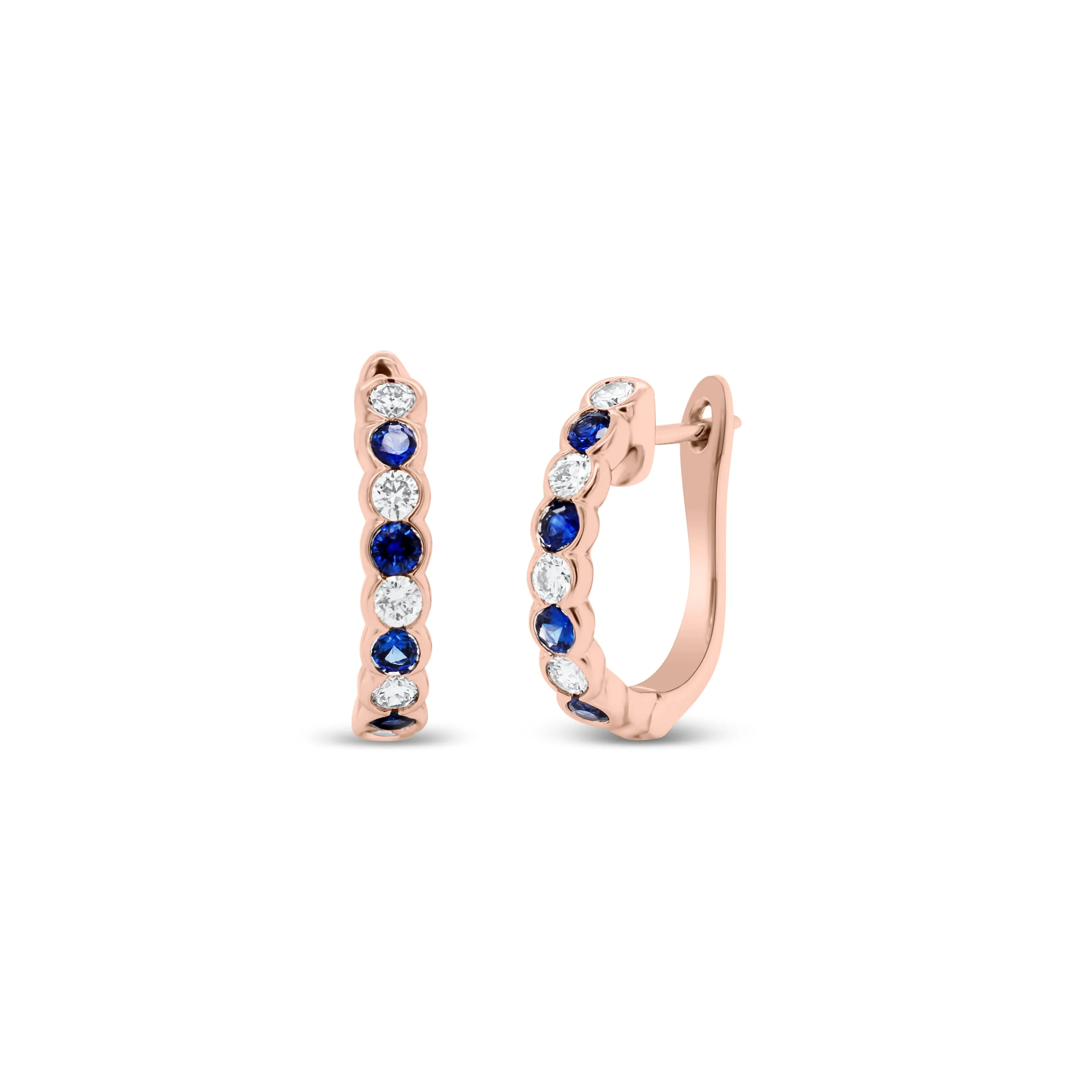 Sapphire & Diamond Hoop Earrings