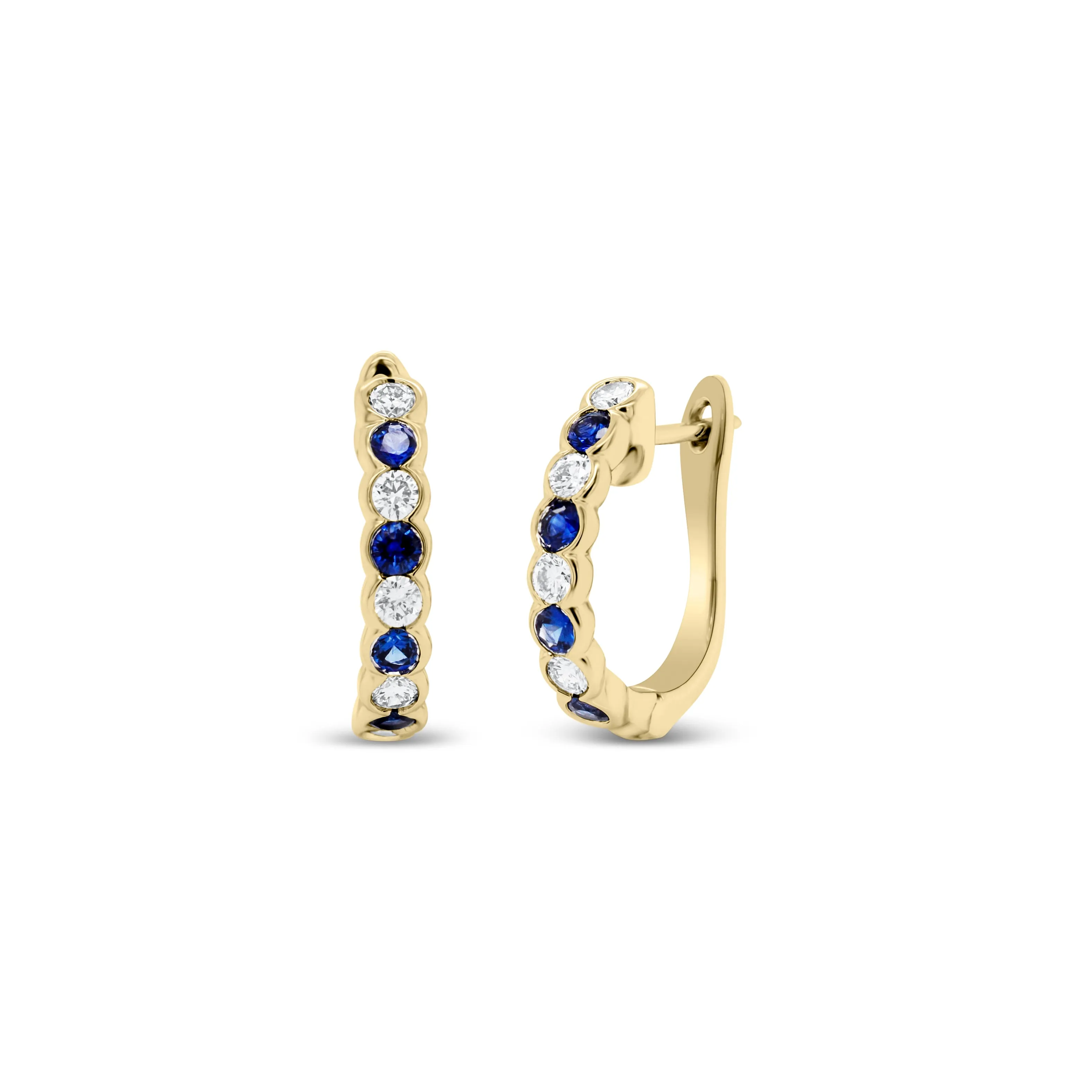 Sapphire & Diamond Hoop Earrings