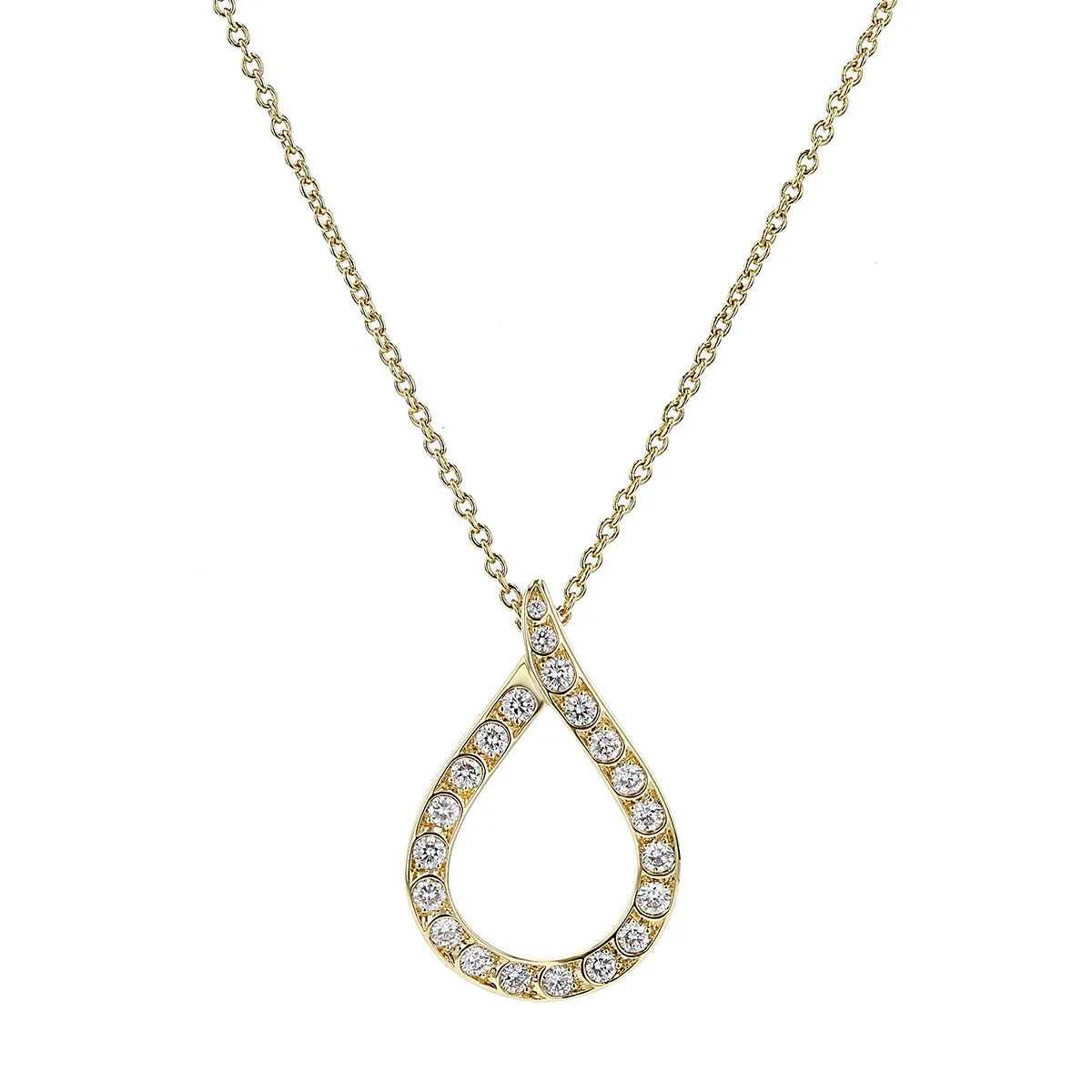 Scallop Artisan Pave Diamond Teardrop Pendant