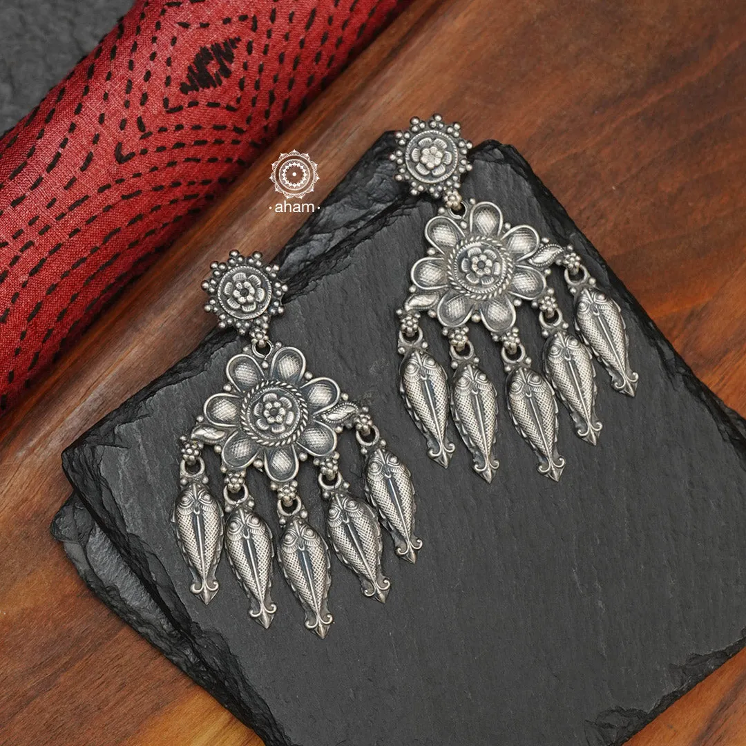 Shivneri Fish Silver Earrings