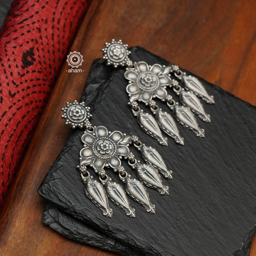 Shivneri Fish Silver Earrings