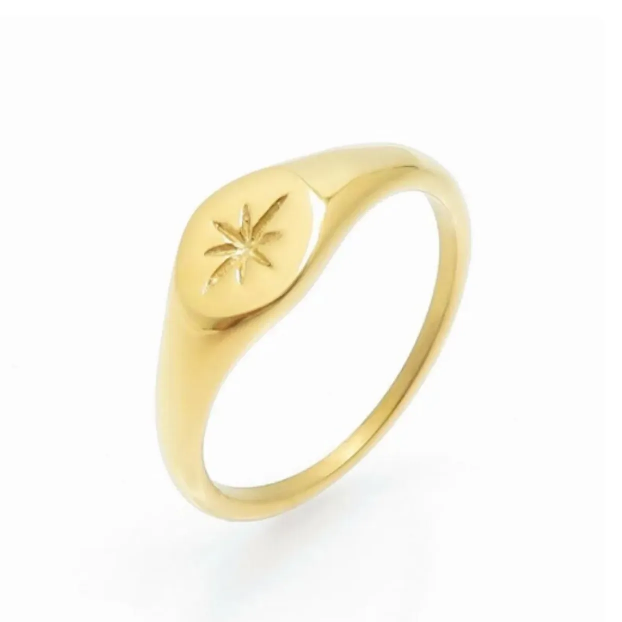 SIGNET STAR  - WATERPROOF 18K GOLD RING