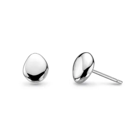 Silver coast tumble stud earrings