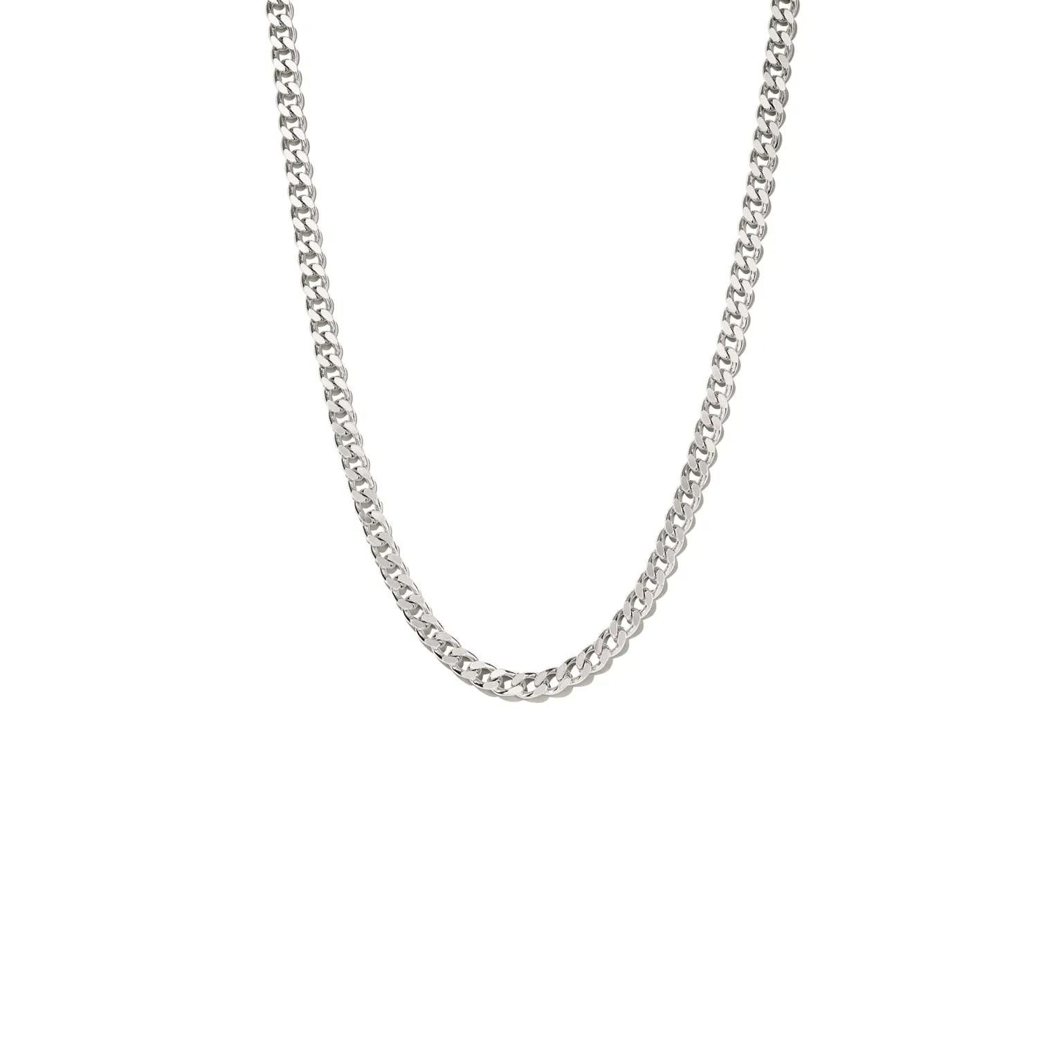 Silver Curb Chain Necklace