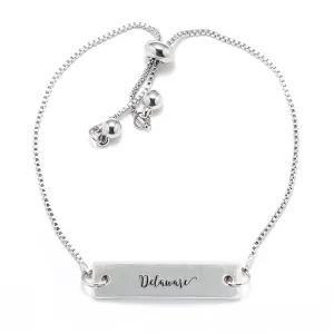 Silver Delaware Adjustable Bar Bracelet