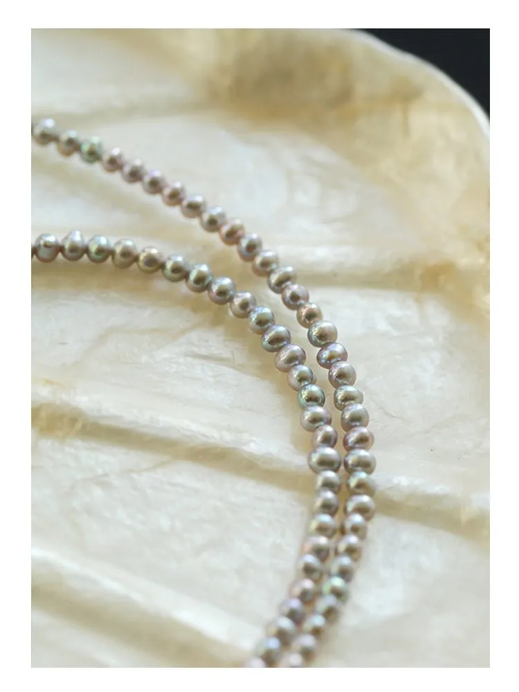 Silver Gray Mini Freshwater Pearl Necklace