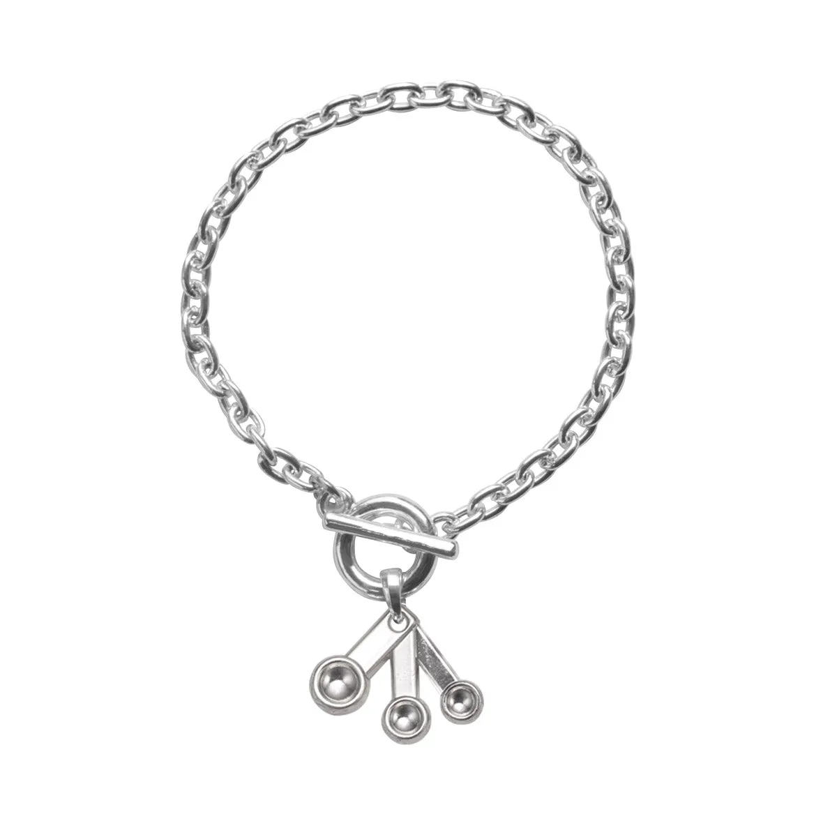 Silver Measuring Spoons Charm Toggle Bracelet