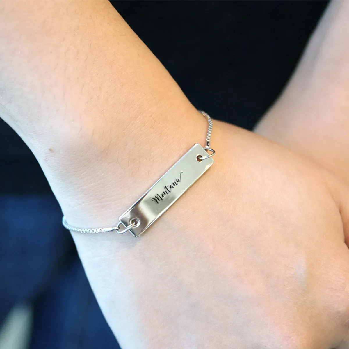 Silver Montana Adjustable Bar Bracelet