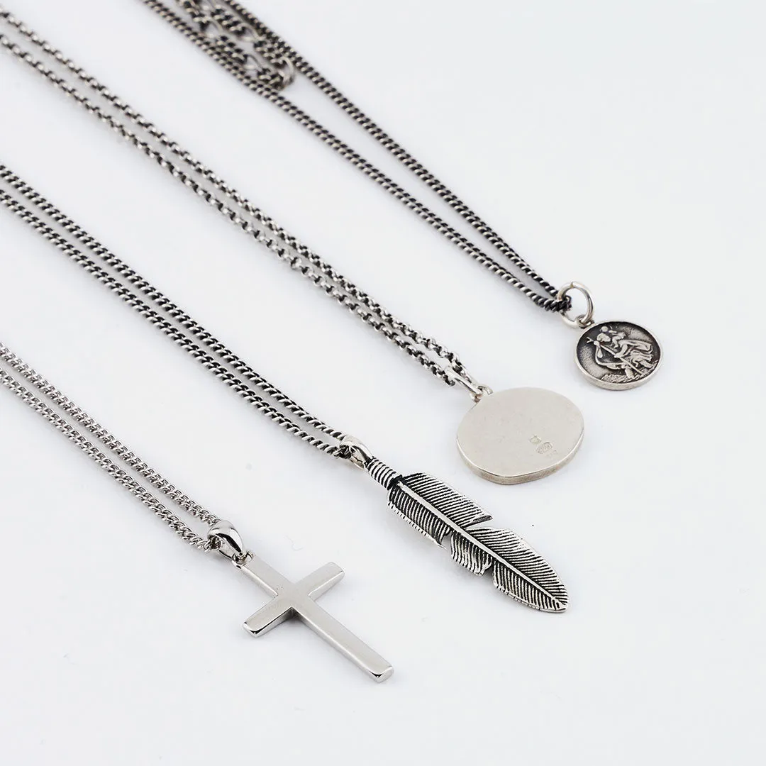 Silver St Christopher Multi Chain Necklace